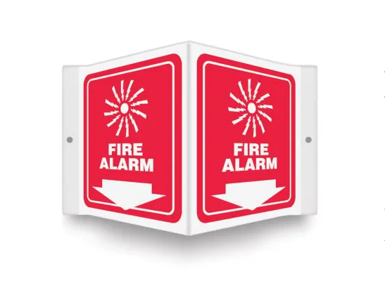 Fire Alarm (Graphic And Down Arrow) - Projection™ Safety Sign