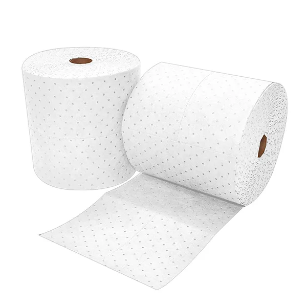 Absorbent Rolls Medium Bonded White Oil Only Split 15" Wide - (2)-150’ Rolls