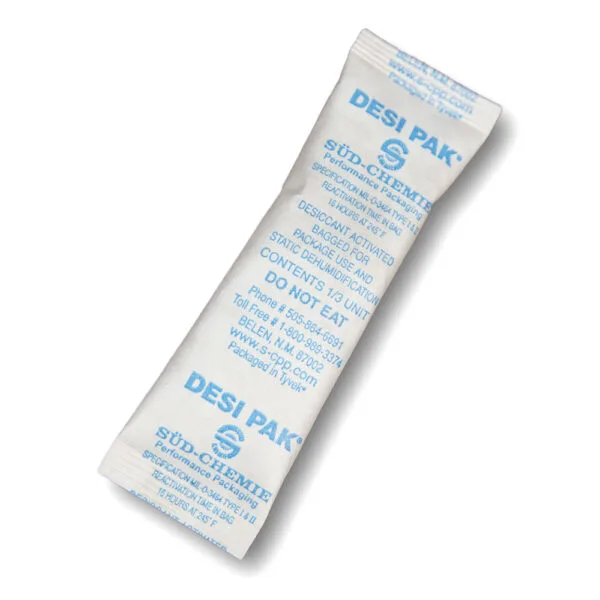 DESI PAK: 1/3 oz - 1" X 3 1/2" - (700/case) - CLAY TYVEK® DESICCANT