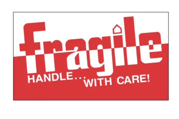 "Fragile - Handle With Care" Label 3x5" 500 Per Roll