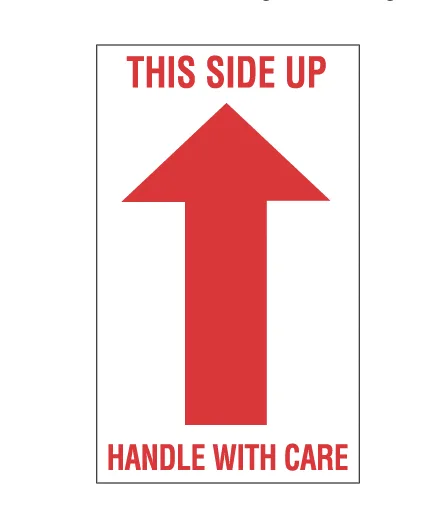 "This End Up" Labels 3x5" 500 Per Roll