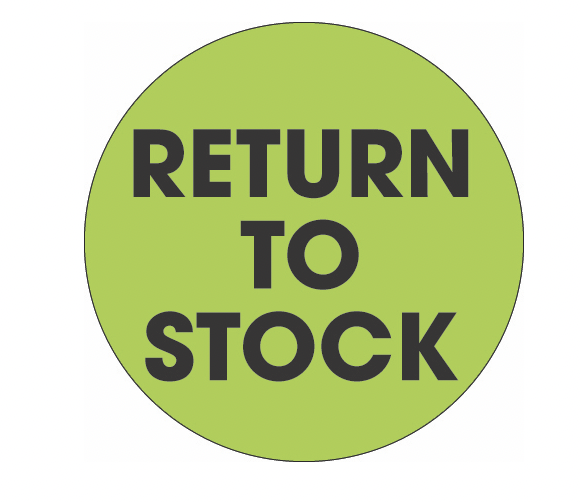 "Return To Stock" Labels 2" Round 500 Per Roll