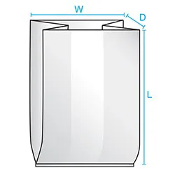 Clear Gusseted Bags 10x4x20" 1mil, 1000/case