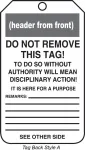 Notice: Out Of Order - Safety Tag