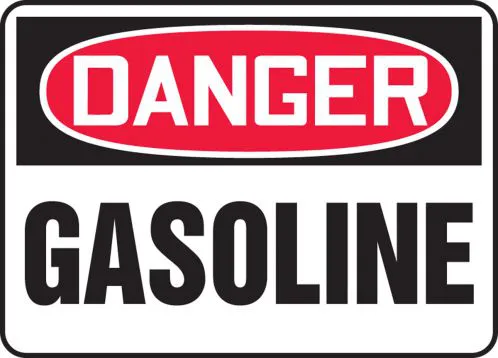 Danger: Gasoline - OSHA Safety Sign