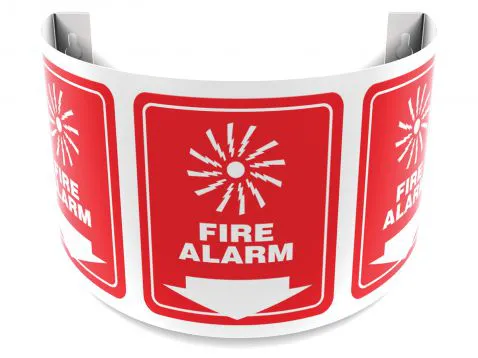 Fire Alarm (Graphic And Down Arrow) - 180° Projection™ Safety Sign