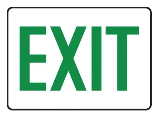 Exit - Safety Sign (Green/White)