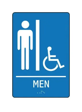 Men's Restroom Handicap Accessible (MEN) - ADA Braille Tactile Sign