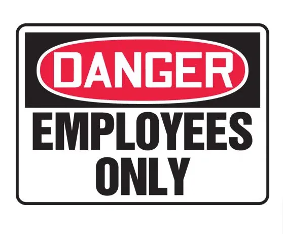 Notice: Employee Entrance Only - OSHA Safety Sign