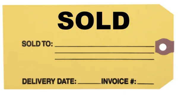 'Sold' Tags - 5 3/4" X 2 7/8" - 250 Tags/Box