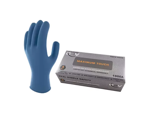 X-SPLASH 4 mil Blue Nitrile Gloves, Industrial Grade, Fully Textured - (100 per box)