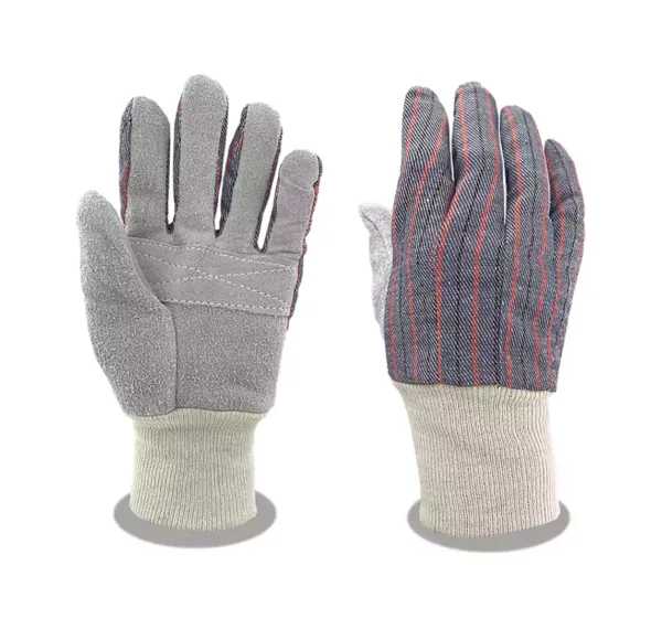 Cowhide Gloves, Regular Shoulder, Split Leather Reinforced Palm, Knitwrist