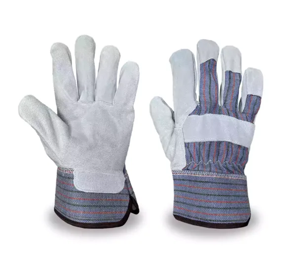 Cowhide Gloves, Leather Palm Safety Cuff Gloves