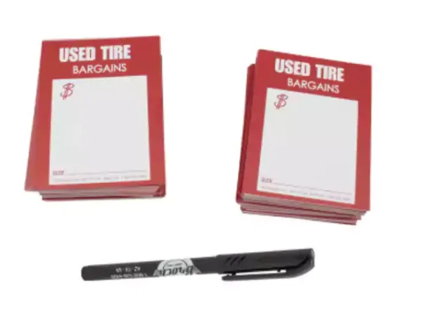 Staple On Used Tire Tags - 4" X 5 1/8" 500 Tags