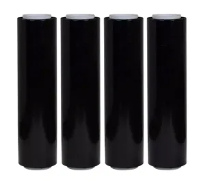 18" BLACK Stretch Wrap – 80 Gauge - 1,500 feet