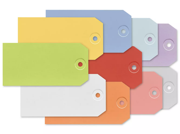 Colored Shipping Tags - 4 3⁄4" x 2 3⁄8" - (1,000 Tags)
